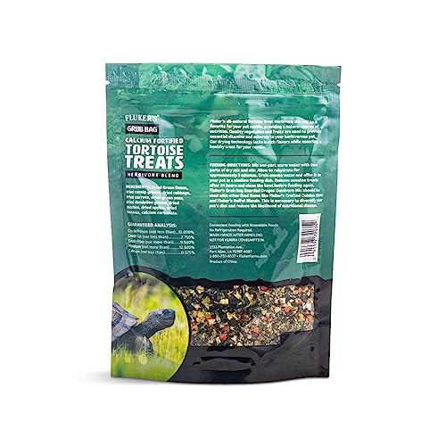 Fluker's Grub Bag Calcium Fortified Tortoise Treats, All Natural Herbivore Blend Fruits and Vegetables, for Tortoise and Herbivore Pets, 4 oz