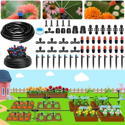 Drip Irrigation Kit for Garden, Quick-Connect Plant Watering System 230FT | Raised Bed Drip Line Kit, Greenhouse Accessories, DIY Micro Sprinklers Set for Yard Outside, Sistema De Riego Por Goteo - size: 230FT