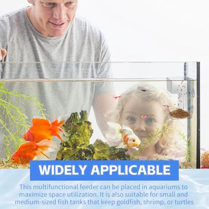 2pcs Fish Tank Feeding Tray w/Suction Cup - Aquarium Fish Feeding Tube | Acrylic Fish Food Holder Automatic Fishing Feeder Aquarium Tank Divider Supplies Breeder Box for Aquarium