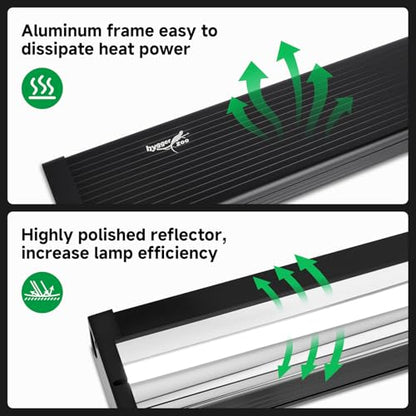 T5 UVB Reptile Light Fixture Upgrade Square HO UVB Bulb Lighting Combo Kit 10.0 UVB Light for Reptiles Terrarium Fluorescent 8W Reptile Light Bar UVA UVB Desert Lamp for Bearded Dragon Turtle Tank - size: 8W 12IN