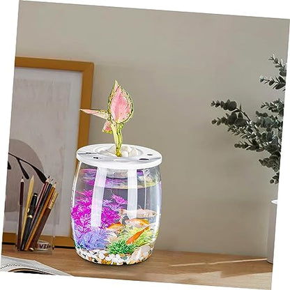 Plastic Fish Tank Desktop Goldfish Aquarium for Home Decor for Small Turtles and Reptiles Durable and Space Saving Design Decorative Fish Bowl for Any Setting