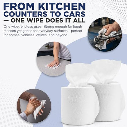 Fresh Towel Mix-N-Wipe Dry Wipes Refill 2-Pack, 220 Sheets, 6x9 in | Center-pull rolls fit bucket dispensers and accept liquid solution for custom multi-surface use in homes, cars or gyms. - style: 2-Pack of Refill Wipes (220 Sheet Rolls)