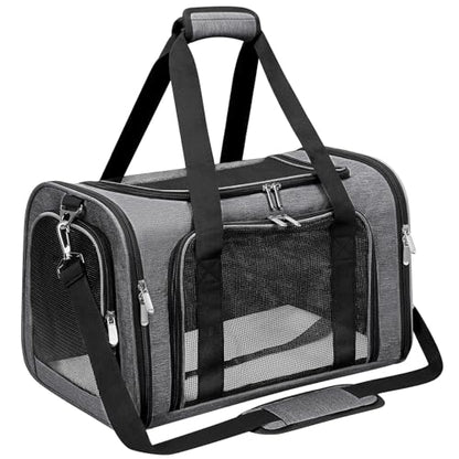 Soft-Sided Cat/Dog/Pet Carrier, Collapsible Pets Travel Carriers | for Big Cats/Small Dogs with Shoulder Strap & Removable Mat, Mesh Puppy Carry Bag,Up to 16 Lbs,TSA Airline Approved-Dark Grey - color: Dark Grey, size: 17"L x 11"W x 11"H