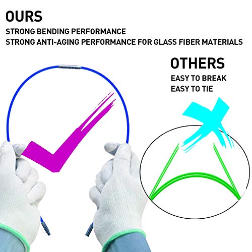 50' Fiberglass Cable Wire Running Rod Coaxial Electrical Connectable Fish Tape Pull Kit With Hook And Hole Kit In Transparent Tube, Blue - color: blue