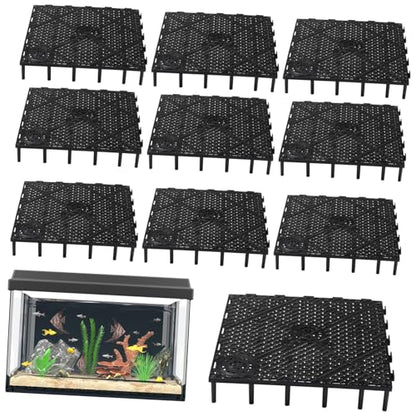 20 Pcs Aquarium Undergravel : Fish-Tank Divider, Aquarium Bottom Plate - PVC Splicing Clapboard (Black) - size: 20pcs