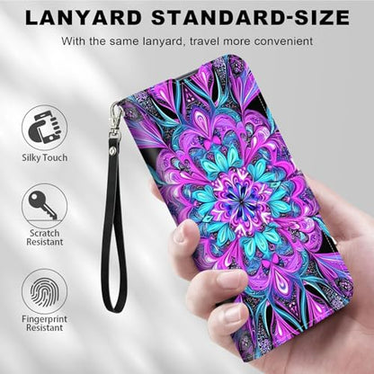 for Cricket Outlast 5G 2024 Wallet case with RFID Blocking Credit Card Holder Kickstand, Folio Flip PU Leather Shockproof Protective Cover for AT&T Motivate Pro 5G, Heart Pattern - color: Heart Pattern