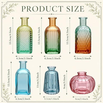 6 Pcs Stained Glass Hanging Vases Hanging Glass Planters 4 Styles Small Plant Terrarium Pot Containers with Rope for Garden Home Indoor Outdoor Decor Holders Wall Windowsill