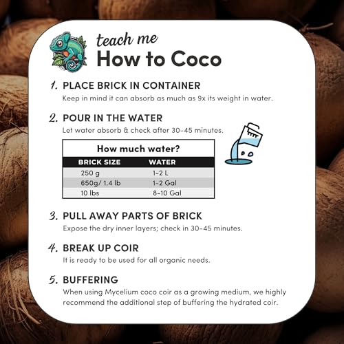 Mycelium Coco Coir Brick Mushroom Growing Kit I Expandable Organic Coconut Fiber Substrate I Indoor Mushroom Cultivation for Starter & Pro Home Growers I OMRI Certified & Non-GMO, 10lbs - style: Mushroom Cultivation
