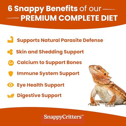 Bearded Dragon Food - Premium Complete Diet Gel Mix for Juvenile and Adult, Made in US FDA Facility, Fortified Formula for Skin and Shedding Support, Digestive Support and Immune System - 3.5 oz.