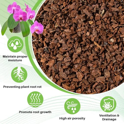 Sukh 8OZ Orchid Bark Planting Soil - Orchid Potting Mix (5-12 MM) | Horticultural Cypress Mulch Horticulture Dryad Pine Bark Natural Wood Chips for Plants Garden Orchid Medium Indoor Plant