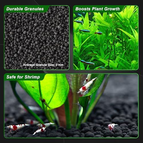 FZONE Aquarium Soil for Planted Tanks- Nutrient-Rich Aquarium Substrate for Fresh Water Live Plants, Dust-Free, Shrimp & Fish Safe，Long-Lasting pH Stable (3mm, 8L/18 lb, Black) - size: 8L/18 lb