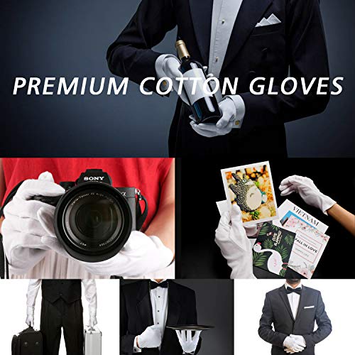 10 Pairs Archival Photo Gloves, White Work Gloves for Handling Art Working Photography Womens Cloth Gloves Liners Bulk for Handling Jewelry, Film, Photo, Coin Metal Inspection Men & Women - color: White, size: L(10 Pairs)