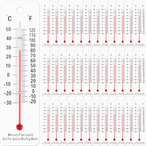Maitys 10 Pcs Science Thermometers Mercury Free Student School Supplies Boiling Point Dual Scale Thermometers for Classroom Teaching Tools (White) - color: White