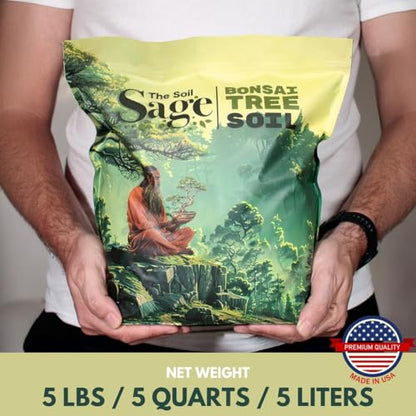 5 Qt Premium Bonsai Mix with Akadama | High Drainage Potting - USA Made - style: Bonsai Soil / 5 QT