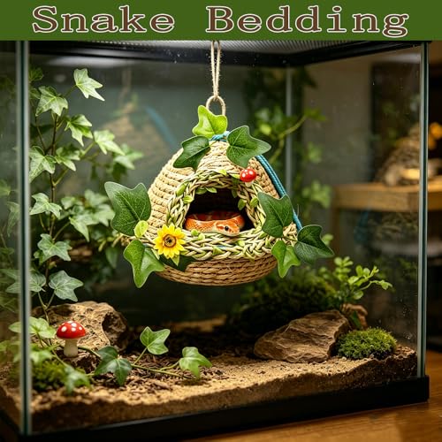 Reptiles Hide, Handcrafted,Reptile Cave Hideout Tank Accessories Decorations, Great for Reptiles, Amphibians, Snake，Leopard Gecko, Lizard