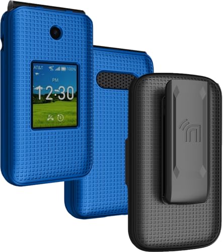 Holster Combo for Cricket Debut Flex Flip Phone Case with Belt Clip - Blue | Also Fits AT&T Cingular Flex 2, For Model U1030AA or U1030AC via 2023 - color: Blue