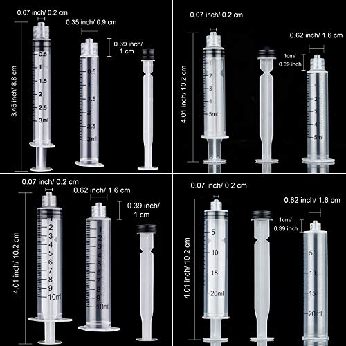 TecUnite 20 Pack Syringe Without Needle, Plastic Curved Syringes for Epoxy Resin, Craft, Feeding Pets Animals, Oil or Glue Applicator