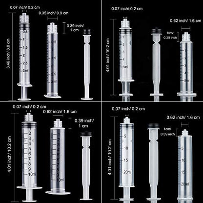 TecUnite 20 Pack Syringe Without Needle, Plastic Curved Syringes for Epoxy Resin, Craft, Feeding Pets Animals, Oil or Glue Applicator