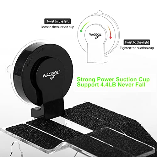 WACOOL Acrylic 3 in 1 Turtle Dock with Ramp & Diving Platform, Deluxe Turtle Platform Ramp for Turtle Resting Climbing Diving with Suction Cup (12.6" x 6.9" x 4")