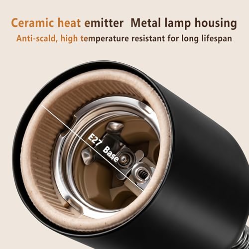 5.0 New Upgraded Reptile Heat Lamp& Hygrothermograph|Individual Control |135°Golden Wide-Angle|5000 Hours of Service Life|UVA UVB Light for Reptiles for Turtle Lizard and More 2 Bulbs 50W