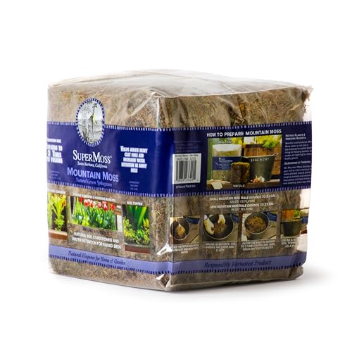 SuperMoss 23820 Mountain Moss Green Sphagnum, Mini Bale, Natural Dried