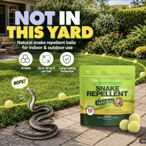 Natural Snake Repellent for Yard Powerful Pet Safe,Moth Balls for Home Lawn Garden Camping Fishing Home to Repels Snakes and Other Pests - 15 Pack