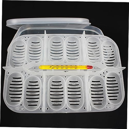 DOITOOL Transparent Breeding Isolation Box Incubator for Snakes and Lizards Hatching Box with Thermometer for Reptiles Holds Up to Eggs Easy to Clean and Observe