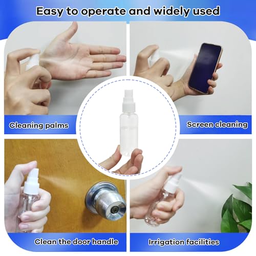 5 Pack Small Spray Bottles for Travel - 50ml Spray Bottle Leak Proof, Fine Mist Empty Spritzer Bottles, Reusable Clear Plastic Mini Travel Bottle for Storage Essential Oils, Cleaning, Perfume
