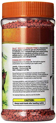 Zilla Bearded Dragon Extruded Food Pellets 6.5 Ounces (Pack of 2) - size: 6.5 Ounce (Pack of 2)