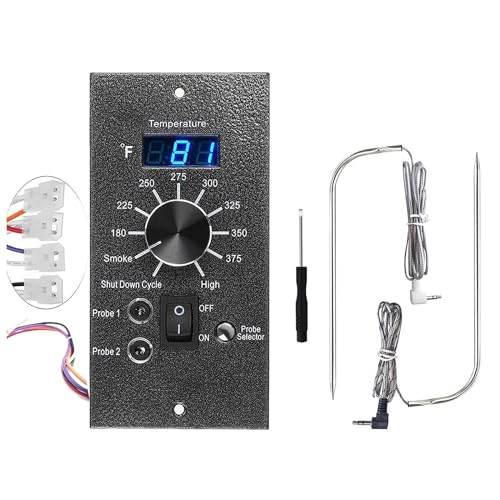 Digital Thermostat Kit for Traeger Control Panel Kit Parts Replacement, Upgrade Digital Thermometer Pro Controller Temperature Control Board for Traeger Pellet Grills, with Dual Meat Probes