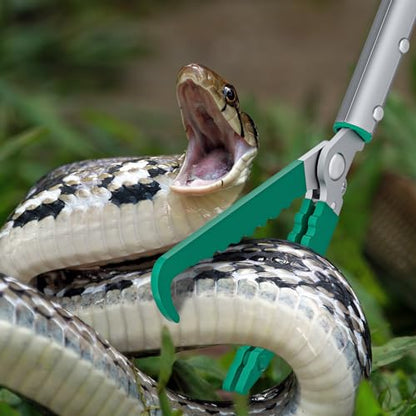 78" Extendable Snake Grabber Reptile Tongs Rattle Snake Catcher | Wide Jaw Handling Tool with Lock and Comfortable Grip - size: 78 inch