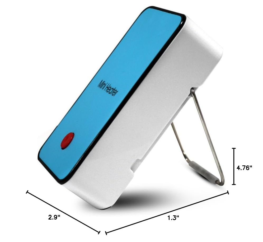 Safety Energy-saving Heater Mini Portable Electric Fan Heaters Air Warmer | for Room Office Desktop Blue - color: Blue