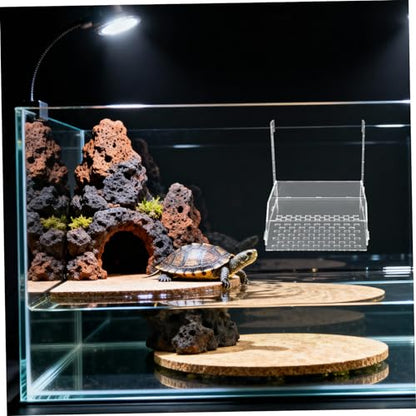 Kichvoe Large Acrylic Hanging Turtle Basking Platform Ramp for Aquarium Tanks, Floating Dock for Aquatic Turtles, 7.3x6.9x6.3in, Suitable for Reptile Terrarium Bowls