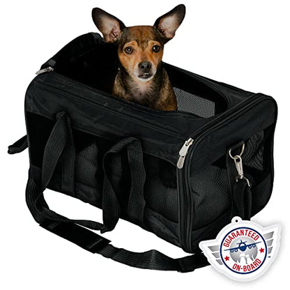 Sherpa Original Deluxe Travel Pet Carrier, Airline Approved & Guaranteed On Board - Black, Medium - size: 17.0"L x 11.0"W x 10.5"H