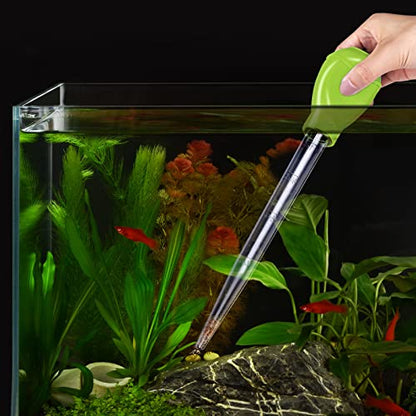 WEAVERBIRD Manual Fish Tank Water Changer Aquarium Dropper, 30ml Aquarium Clean Pipette Dropper, Fish Tank Cleaning Waste Remover, Aquarium Gravel Cleaning Straw, Green - color: Green