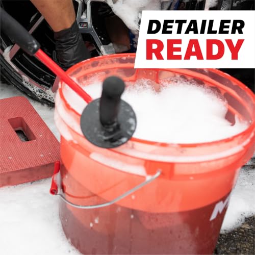 Maxshine 3.5 Gallon Universal Detailing Bucket – Car Wash Bucket for Scratch-Free Washing – Garage Storage & Auto Detailing Tool Holder – Holds Soap, Foam Cannon, Brushes, Microfiber Towels (Red) - color: 3.5g Bucket (Red)