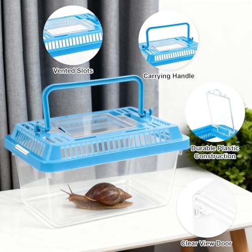 20 Pack Small Plastic Reptile Carrier, Tarantula Enclosure Breeding Box with Handle and Ventilation Lid, for Spider Lizard Turtle Hermit Crab Fish, 5.1 x 3.5 x 3.5 Inch, Multi-Color - size: 5.1 X 3.5 X 3.5 Inch