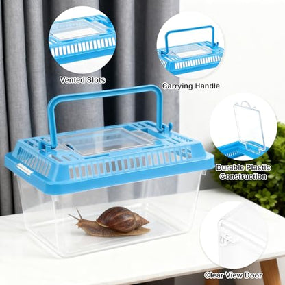 20 Pack Small Plastic Reptile Carrier, Tarantula Enclosure Breeding Box with Handle and Ventilation Lid, for Spider Lizard Turtle Hermit Crab Fish, 5.1 x 3.5 x 3.5 Inch, Multi-Color - size: 5.1 X 3.5 X 3.5 Inch