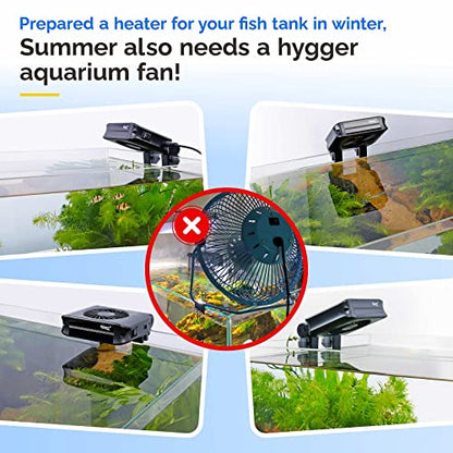hygger Aquarium Chillers Fan, Quiet Fish Tank Cooling Fan Equipment with Adjustable Timer Speed Controller, Suitable for Freshwater Saltwater Tanks(1-Fan Head) - size: 1-Fan Head
