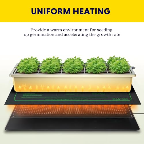iPower Waterproof Seedling Heat Mat 10" x 20", ETL Certified Durable Germination Heating Pad, for Seed Starting Propagation - size: 10" x 20", style: Heat Mat Upgrade Version