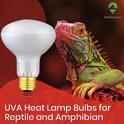 75 Watts UVA Reptile Heat Lamp Bulbs Basking Light for Reptiles and Amphibian, Basking Light for Bearded Dragon, UVA Reptile Light Bulb E26 Base 2 Pack - style: 75WR25-WHITE-2PK