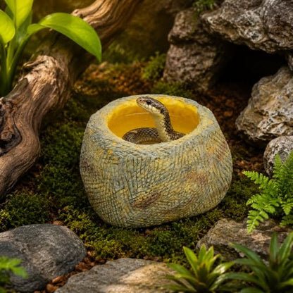 Snake Bathing Pool, Reptile Water Bowl, Bath Tub for Ball Python, Bearded Dragon, Gecko, Lizard, Soaking Pool for Reptile Habitat, Terrarium, Reptile Accessories