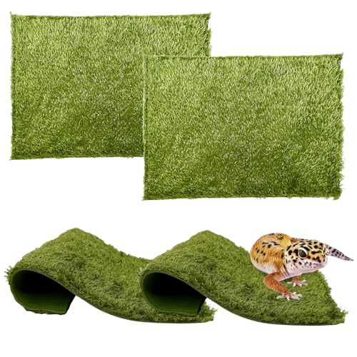 kathson 4pcs Reptile Carpet Terrarium Liner Tortoise Bedding Reptile Substrate Liner Mat Pet Cage Mats Supplies for Lizard Snake Bearded Dragon Gecko Chameleon Turtle Iguana (11.81 X 7.87 in) - color: 4PCS（M）：11.81 X 7.87 in