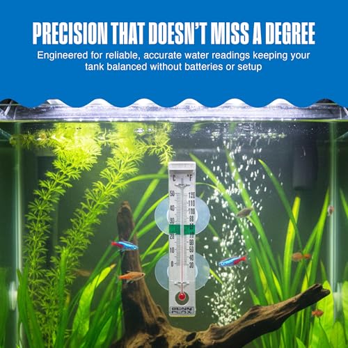 Penn-Plax Therma-Temp Stainless Steel Thermometer - Accurate Aquarium Thermometer - Easy to Read - Dual Scale for Freshwater and Saltwater Tanks - Rust-Resistant Clip-On Design - 4.25 Inches - size: 4.25 inches, style: Silver