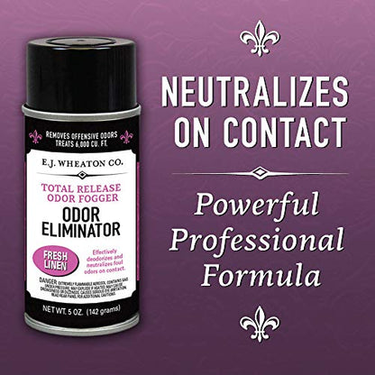 Odor Eliminator, Total Release Odor Fogger, 3 Pack, Effectively Deodorizes and Neutralizes Foul Odors on Contact, Fresh Linen (5 OZ)