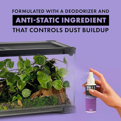 Zilla Terrarium Cleaner, For Glass, Acrylic, Hard Surfaces and More, Anti-Static Dust Control