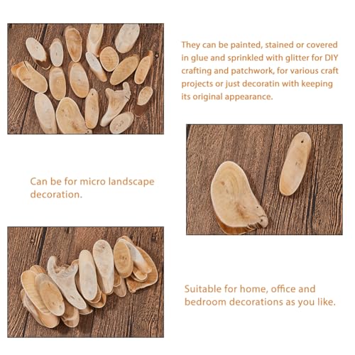 SUPERFINDINGS 300g Natural Driftwood Pieces DIY Dried Wood Sticks Oval Wooden Craft Slices Frames Wreath Surf Art Beach Decor for Crafting Card Making Embellishments Photo Props