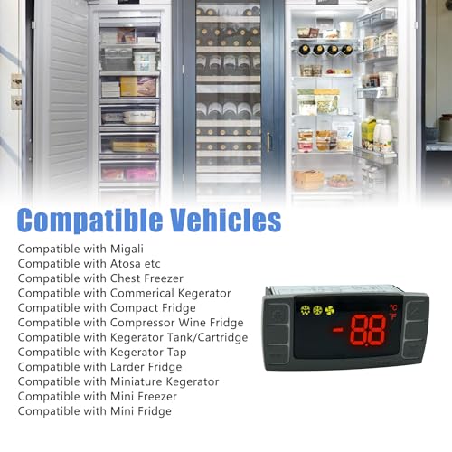 Temperature Controller XR06CX-4N1F1 Fit Commercial Refrigerators/Freezer | 120V 50-60Hz Replace for Dixell Programmable Temperature Controller with Temperature Sensing Probe