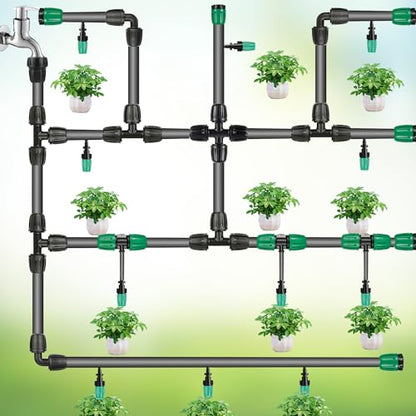 50 Pcs 1/4" Misting Nozzles Drip Irrigation Spray Emitters | Adjustable Flow 1/4 Inch Drip Irrigation Atomizing Nozzles Irrigation Sprinkler Heads for Garden Irrigation Misting System - color: Barbed Spray