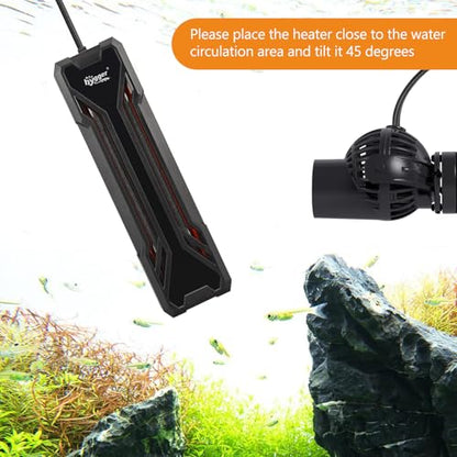 hygger Aquarium Heater 300W/500W/800W/1000W, Submersible Fish Tank Heater | with Digital LED Controller and Intelligent Leaving Water Automatically Stop Heating System, for Freshwater and Saltwater - size: 1000W for 130-260 Gallon